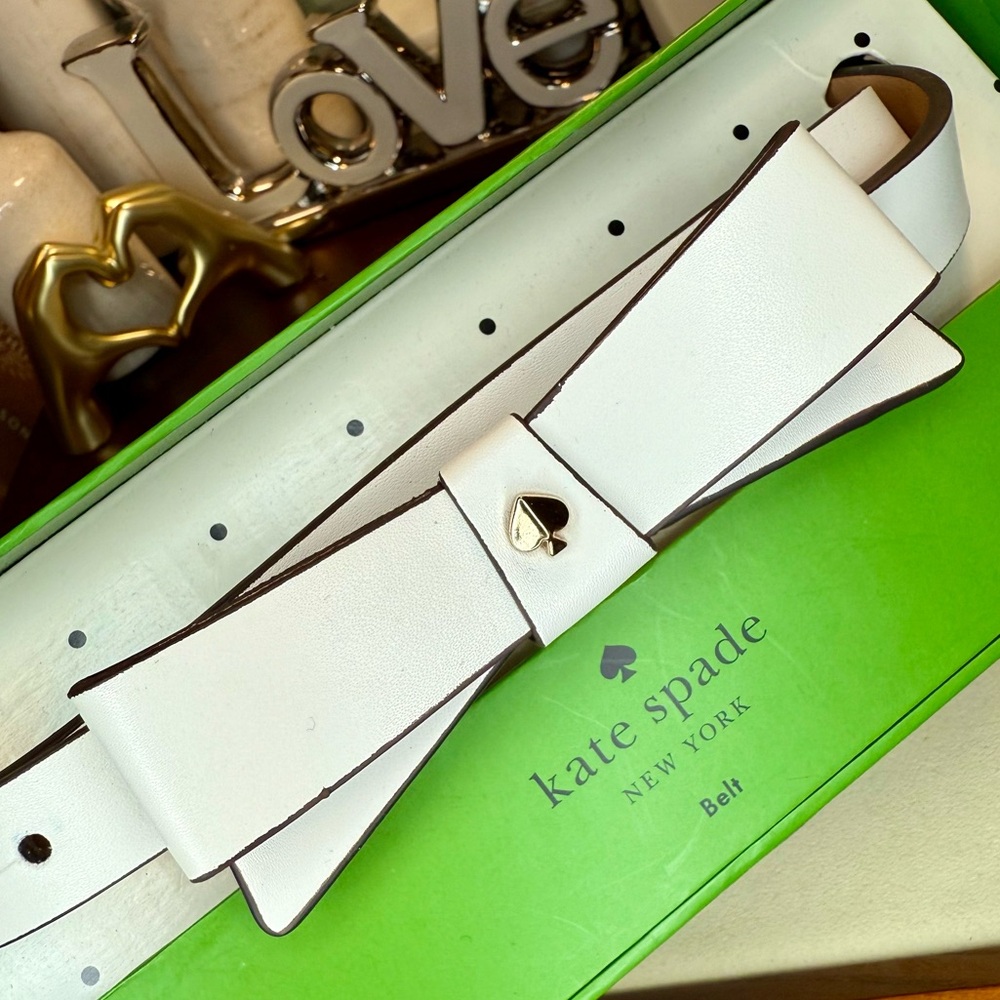 NWT! Kate Spade Off White Bow Accent Belt - Picture 6 of 8